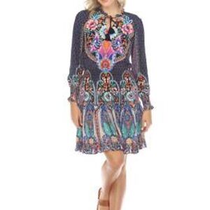 Johnny Was Vibrant Long Sleeve Dress